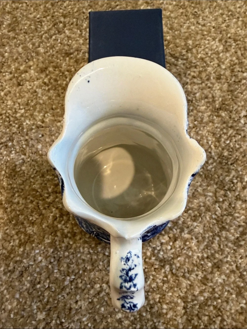Blue Transferware Ceramic Creamer/Pitcher